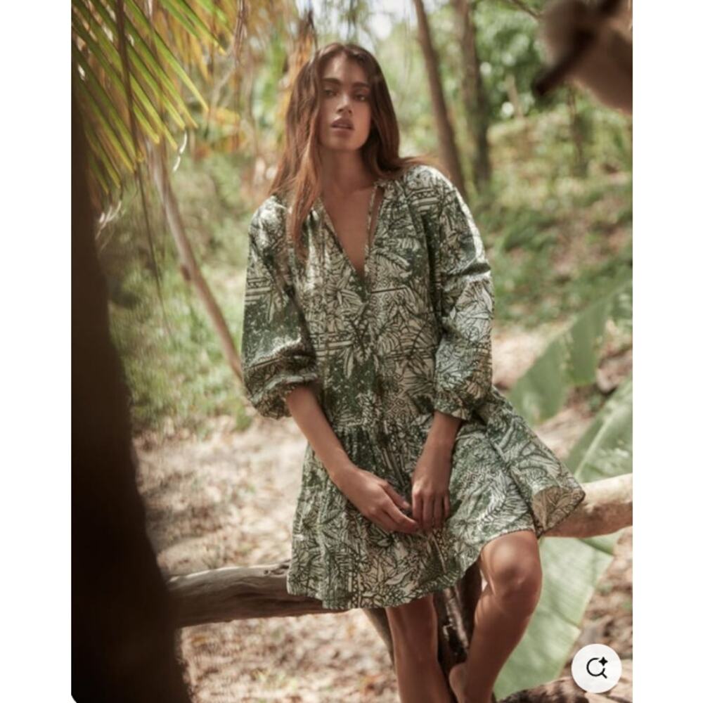 Beatriz Camacho Dress Extra Small Mini Short Tropical Floral Fairy Boho Festival